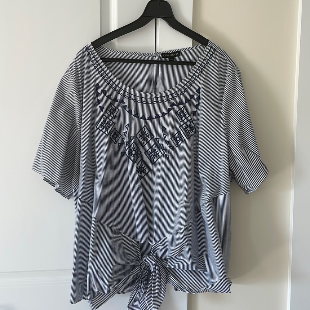 Striped blue shirt size 22